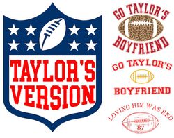 Taylor's Version Football PNG, Travis and Taylor, Go Taylor's Boyfriend PNG, Gameday Shirt Design, Kelce Era SVG, Swifti