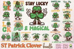 Cartoon Clover St Patrick's SVG Bundle