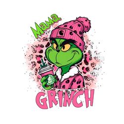 Pink Leopard Mama Grinch PNG