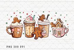 Christmas Coffee Latte PNG File, Gingerbread Coffee Cup Sublimation, Gingerbread House, Christmas Coffee Lover, Xmas PNG