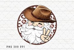 Cowboy Santa PNG File, Retro Cowboy Christmas Sublimation, Christmas Western Design, Instant Digital Download