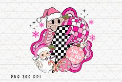 Merry Christmas PNG File, Retro Christmas Sublimation, Retro Santa, Ho Ho Ho Christmas Ball PNG, Lighting Bolt Design, D