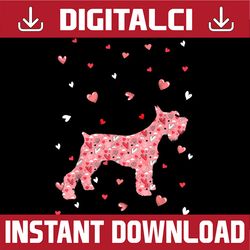 Valentines Day Love Hearts Schnauzer Dog PNG, Schnauzer Heart Valentines Png, Valentines Day Png, Hearts Love, Valentine