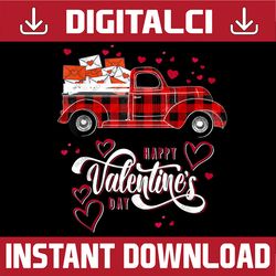 Happy Valentine's Day Png, Red Truck With Hearts Png, Valentines Red Truck Png, Valentines Vintage Truck, Valentines Png