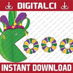 PNG ONLY Hat Eating King Cakes Funny Mardi Gras New Orleans Carnival Png, ,Mardi Gras Png, Digital download