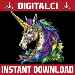 Happy Mardi Gras Unicorn Girls Png ,Mardi Gras Png, Digital download