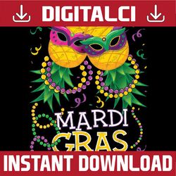 Funny Upside Down Pineapple Swinger Mardi Gras Beads Womens Png ,Mardi Gras Png, Digital download