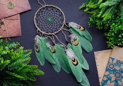 Handcrafted Green Dream Catcher - Authentic Native American Inspired