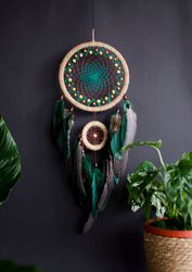 Handcrafted Black and Purple Dreamcatcher | Elegant Home Decor for Positive Energy & Tranquil Sleep | Ideal Gift for Wel