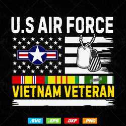 U.S Air Force Vietnam Veteran USAF Flag Vintage Svg Png, Fathers Day Svg, USA Flag Svg, Svg Files for Cricut Silhouette