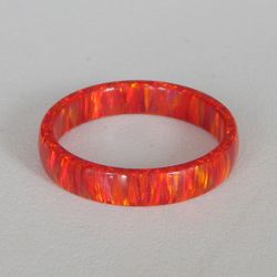 Very beautiful ring of opal. Solid opal band. Solid opal ring. Synthetic opal ring.