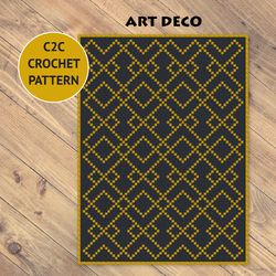 art deco c2c crochet blanket pattern | pdf | digital