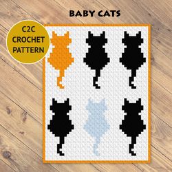 baby cats c2c crochet blanket pattern | pdf | digital