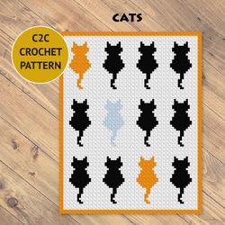cats c2c crochet blanket pattern | pdf | digital