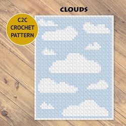 clouds c2c crochet blanket pattern | pdf | digital