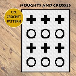 noughts and crosses c2c crochet blanket pattern | pdf | digital