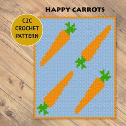happy carrots c2c crochet blanket pattern | pdf | digital