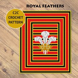 royal feathers c2c crochet blanket pattern | pdf | digital