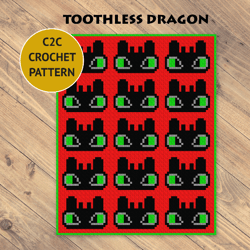 toothless dragon c2c crochet blanket pattern | pdf | digital