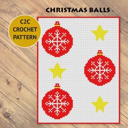 christmas balls c2c crochet blanket pattern | pdf | digital