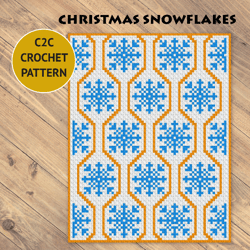 christmas snowflakes c2c crochet blanket pattern | pdf | digital