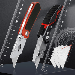 AIRAJ Multifunctional Utility Knife: Retractable Sharp Cut, Heavy Duty Steel, 18mm Blade - Electrician Professional Tool