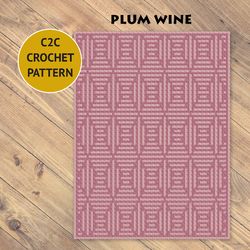 plum wine c2c crochet blanket pattern | pdf | digital