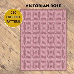 victorian rose c2c crochet blanket pattern | pdf | digital
