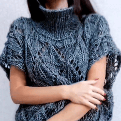 Handmade Vest Women knitted hand Sweater frome soft yarn