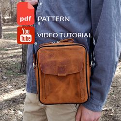 PDF Men's crossbody bag pattern - Download PDF & video TUTORIAL