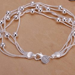 925 Sterling Silver Beaded Bracelets for Women: Trendy Fashion Jewelry, Perfect Gifts with Free Shipping - H234