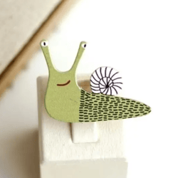 snail brooch, wooden slug brooch, miniature wood brooch, miniature snail, cute brooch