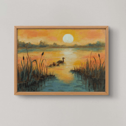on the river original oil landscape painting