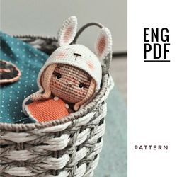 easter doll crochet pattern. amigurumi doll pattern. pdf. english. digital product