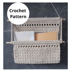 Crochet patterns, Crochet basket pattern, Wall hanging basket pattern, home decor DIY, Book nook holder, holiday pattern