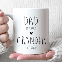 Baby Announcement Mugs, Baby Reveal, Dad To Grandpa, Father's Day Gift, New Grandpa Gift, New Grandpa Mug