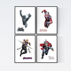 Marvel Avengers Cartoon 2nd Set of 4 Prints
