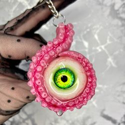 Polymer clay keychain eye 1