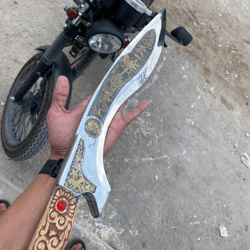 Handmade Damascus Steel Double Edge Viking Sword with Pakka Wood Handle,Battle Ready Sword,Medieval Sword,leather sheath