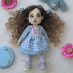 beautiful interior textile baby doll - unique gift - 28 cm (11.2 inches) tall