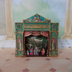 Theater for puppets. Dollhouse miniature.1:12 scale.