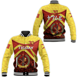 Tigray Vibes Version - Coat Of Arms Baseball Jacket, African Baseball Jacket For Men Women