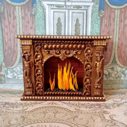 fireplace for dollhouse handmade.1:12 scale.