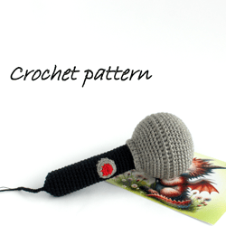 pattern microphone toy, crochet pattern, diy crochet, crochet master class, kids toy pattern, beginner crochet