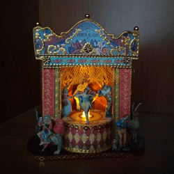 puppet show. vintage circus. circus with illumination.