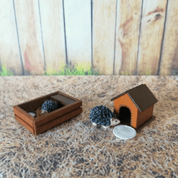 hedgehogs for the doll house. dollhouse miniature.1:12 scale.