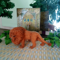 lion. king of beasts. puppet miniature.