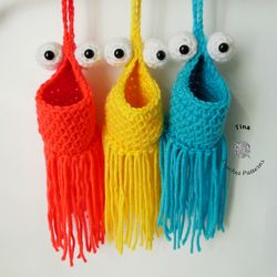 CROCHET PATTERN - Mini Yip Yip, Crochet Hanging Yip Yip Martians, Car Hanger, Mirror Hanger, Hanging Planter