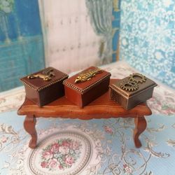 dollhouse boxes. set of boxes. dollhouse accessories.handmade. 1:12.