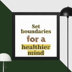 Mental health, Set boundaries for a healthier mind, mental health retro mental Framed poster
